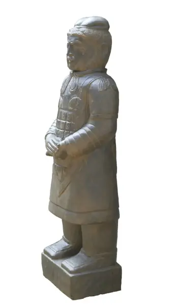 Artikelbild 4 des Artikels “Chinesischer Krieger, stehend, 150 cm Höhe, Naturstein (Basanit), Steinmetzarbeiten, Antikfinish “